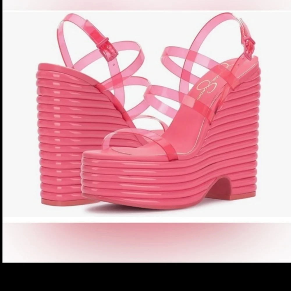 Jessica Simpson Cholena Sunkissed‎ Strappy Buckle Platform wedge Sandals size 10